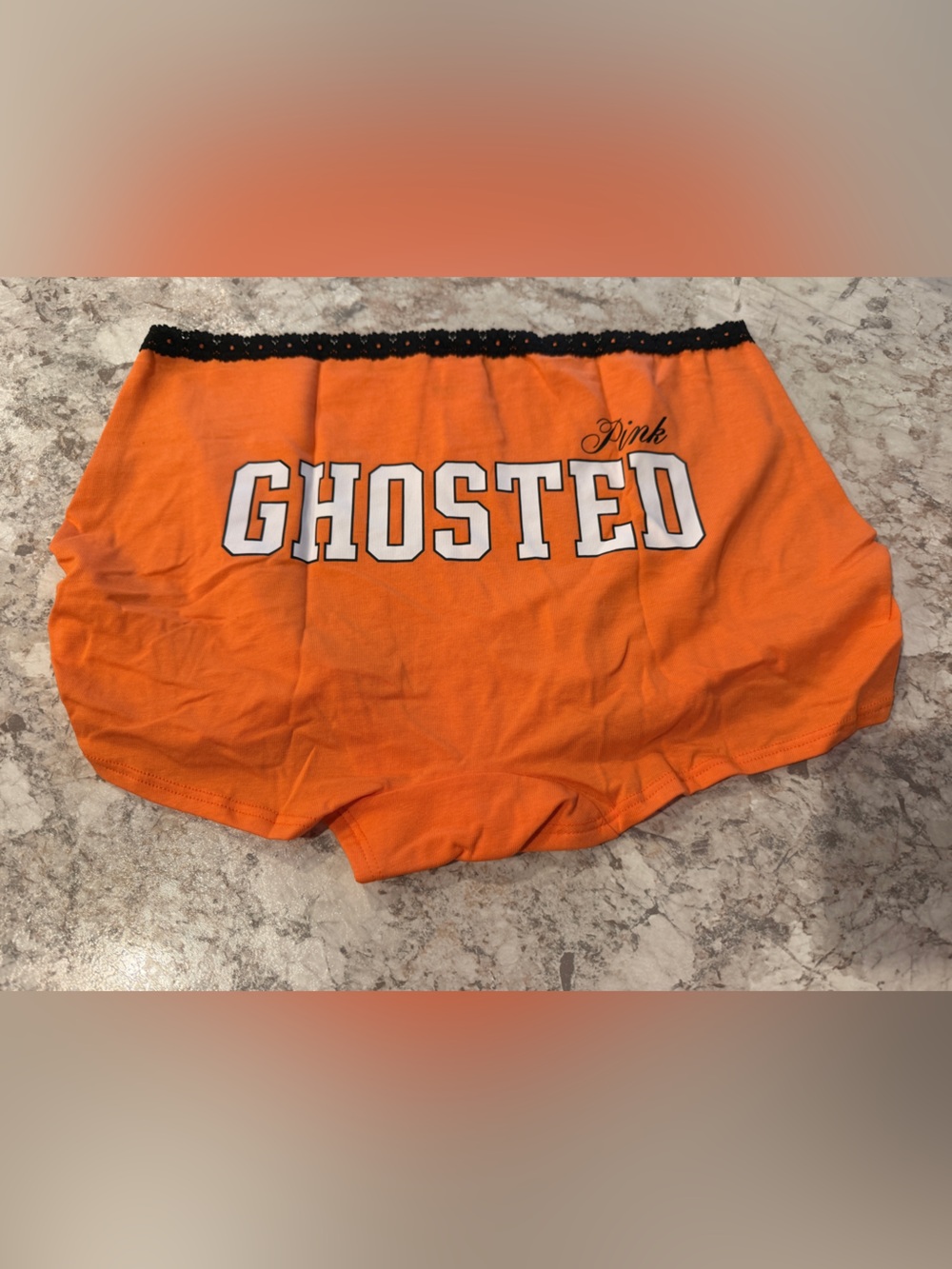 VS PINK Cotton Dorm Boyshort Panty Ghosted NWT Large